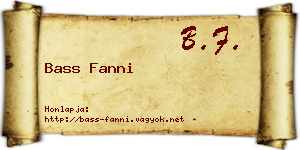 Bass Fanni névjegykártya